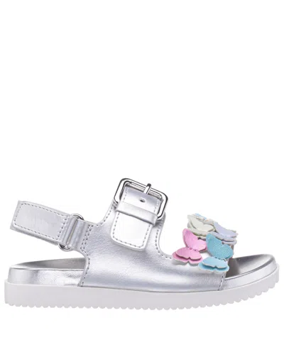 Nina Little Girls Pollie Footbed Sandals In Silver,multi