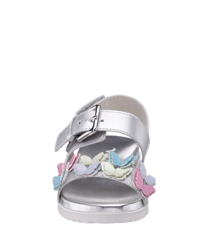 Nina Little Girls Pollie Footbed Sandals In Silver,multi