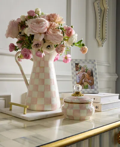 Mackenzie-childs Mackenzie Childs Rosy Check Large Enameled Steel Practical Pitcher In Multi