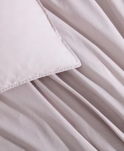 Calvin Klein Washed Percale Cotton Duvet Cover Set In Petal Pink