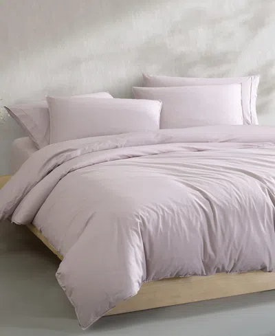 Calvin Klein Washed Percale Cotton Duvet Cover Set In Petal Pink