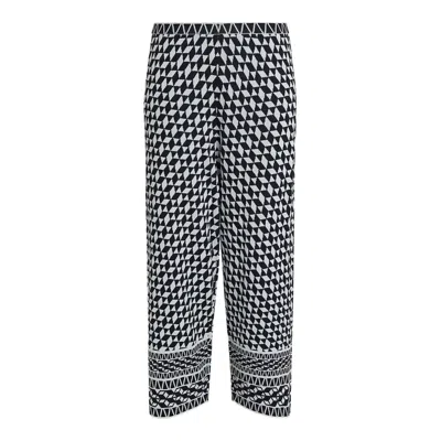 Marina Rinaldi Geo Jacquard Knit Pants In Black