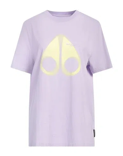 Moose Knuckles Woman T-shirt Lilac Size M Cotton In Purple