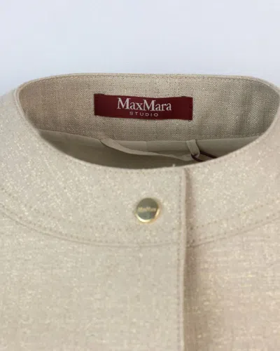 Max Mara Agile Cropped Button-up Jacket In Toni Neutri