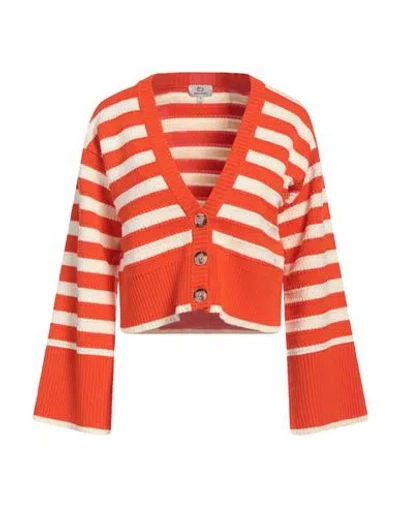 Woolrich Woman Cardigan Orange Size L Cotton In Orange