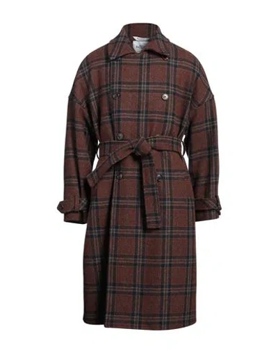 Bottega Martinese Man Coat Brown Size 40 Wool, Polyester, Polyamide In Brown