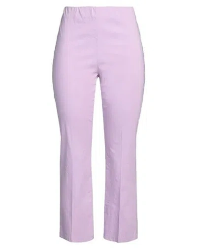 Z.o.e. Zone Of Embroidered Z. O.e. Zone Of Embroidered Woman Pants Lilac Size Xl Viscose, Polyamide, Elastane In Purple