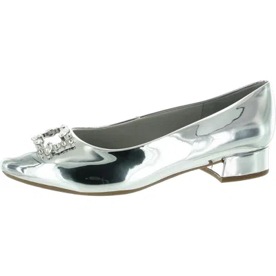 Easy Spirit Carisma3 Womens Patent Leather Slip On Pumps In Silver