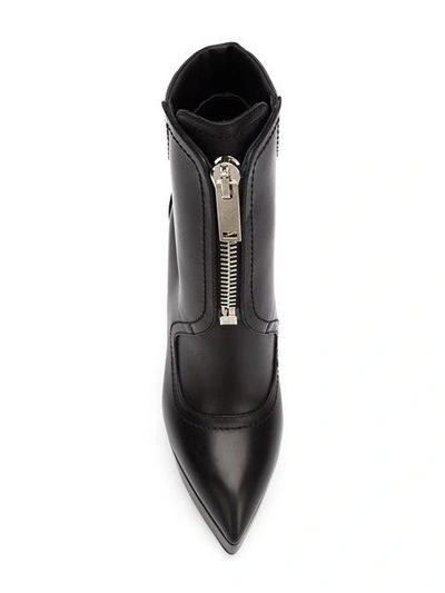 Shop Vera Wang High-heel Zip Boots In Black