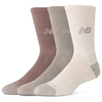 New Balance Active Cushion 3pk Crew Sock In Earth Shadow/linen/arid Stone