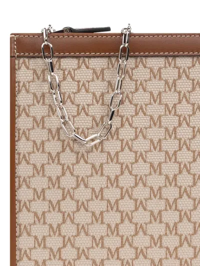 Max Mara Cotton Jacquard Medium Pouch In Brown