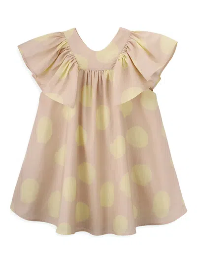 Knot Lemon Big Dots-print Dress In Neutrals