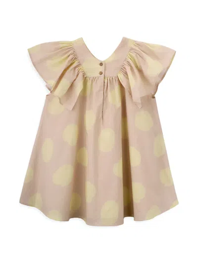 Knot Lemon Big Dots-print Dress In Neutrals