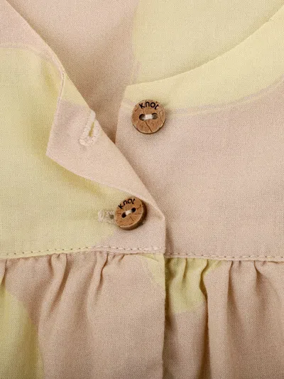 Knot Lemon Big Dots-print Dress In Neutrals