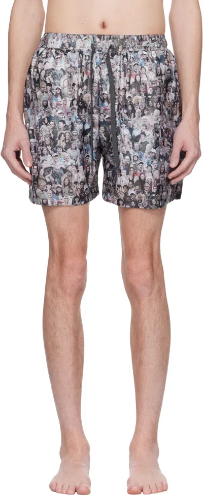 Bless Multicolor Nº77 Swim Shorts In Faces Print