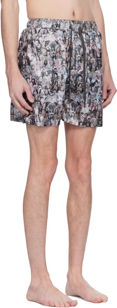 Bless Multicolor Nº77 Swim Shorts In Faces Print