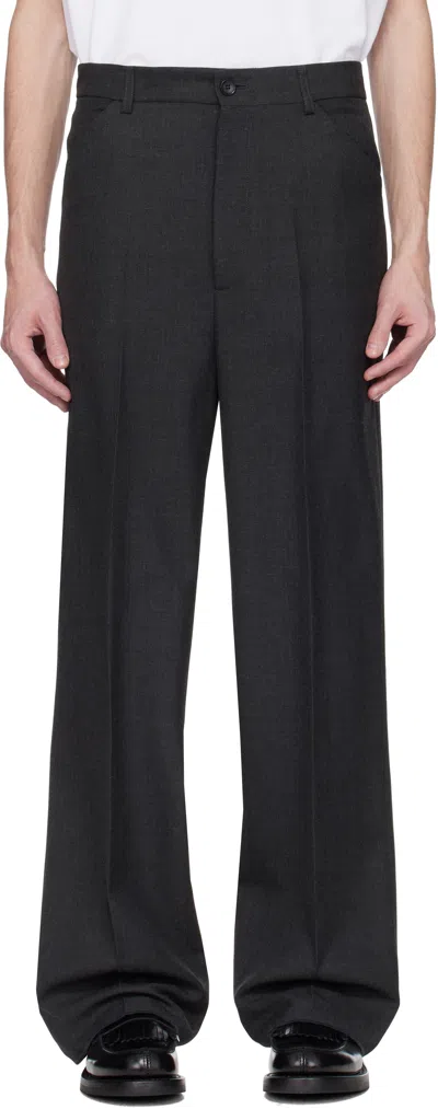 Bally Pinstripe Trousers In U761 - Grey Melange