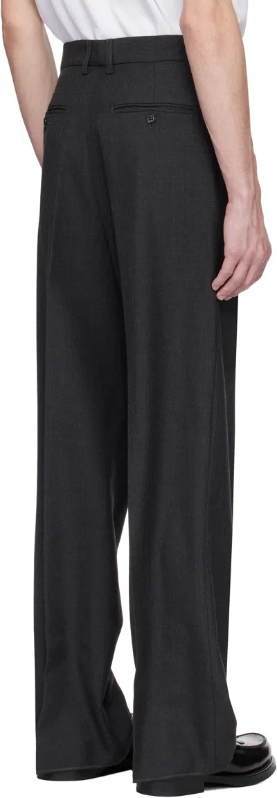 Bally Pinstripe Trousers In U761 - Grey Melange