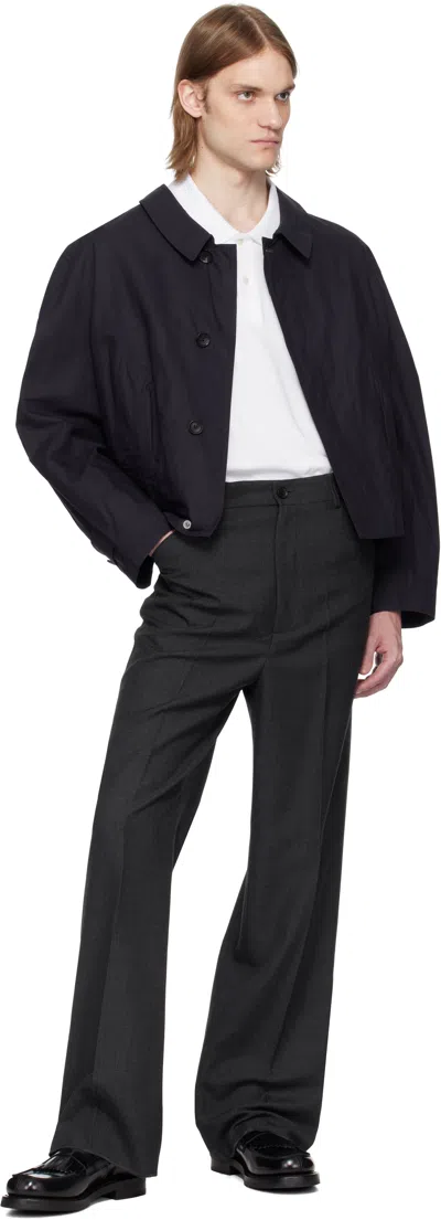 Bally Pinstripe Trousers In U761 - Grey Melange