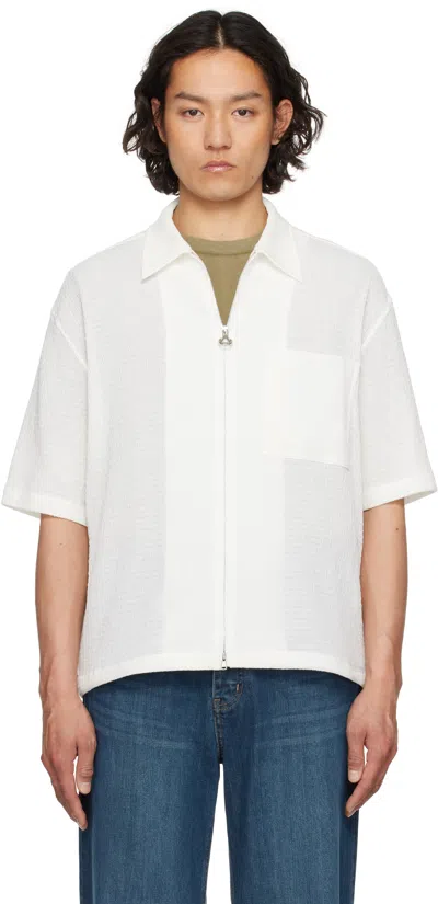 Solid Homme White Gauze Shirt In 423w