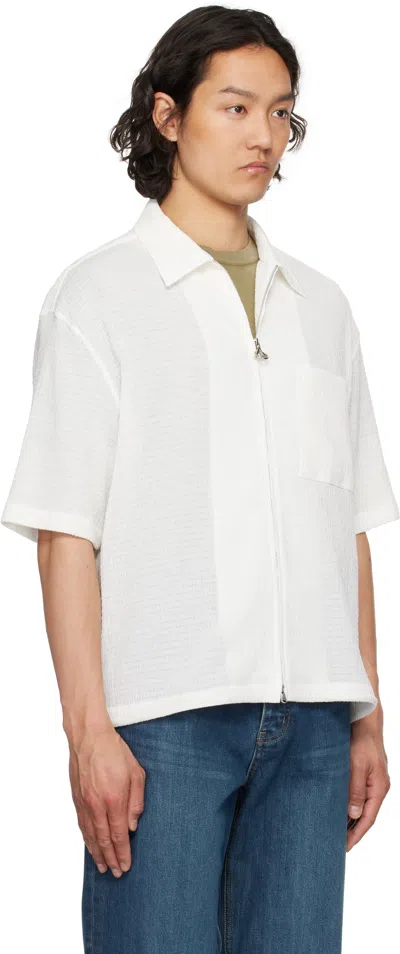 Solid Homme White Gauze Shirt In 423w