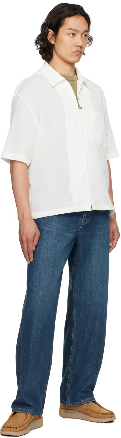 Solid Homme White Gauze Shirt In 423w