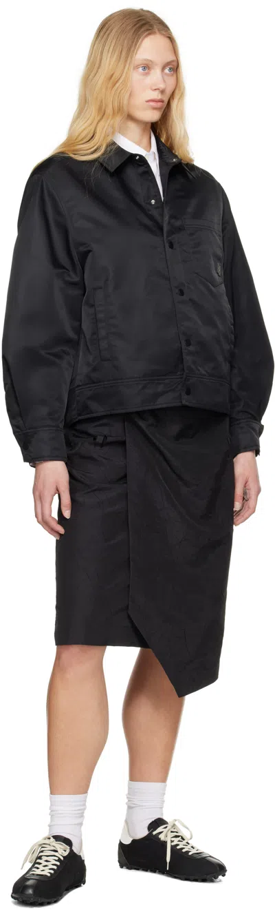 Ader Error Asymmetric Draped Skirt In Black