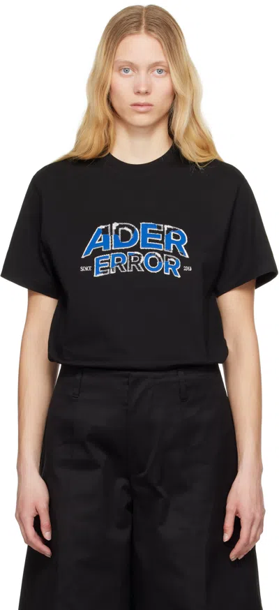 Ader Error Logo-embroidered Drop Shoulder T-shirt In Black