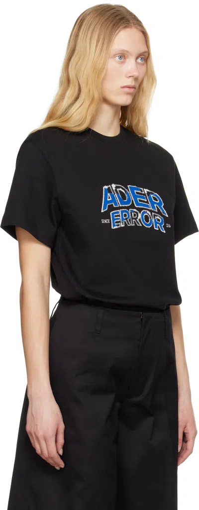 Ader Error Logo-embroidered Drop Shoulder T-shirt In Black