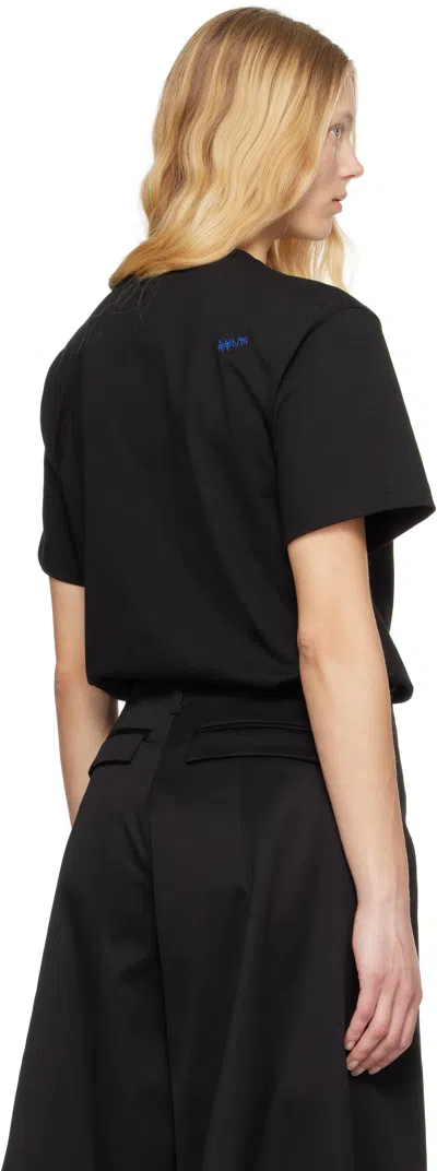Ader Error Logo-embroidered Drop Shoulder T-shirt In Black