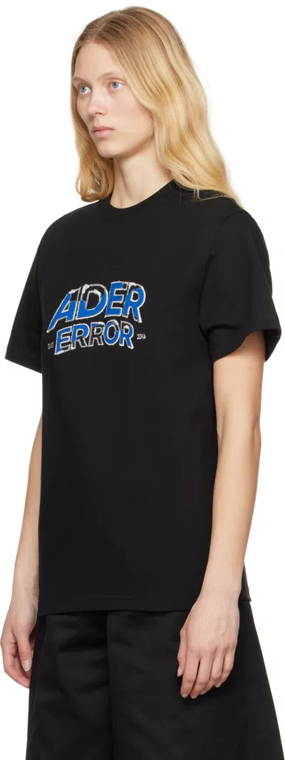 Ader Error Logo-embroidered Drop Shoulder T-shirt In Black