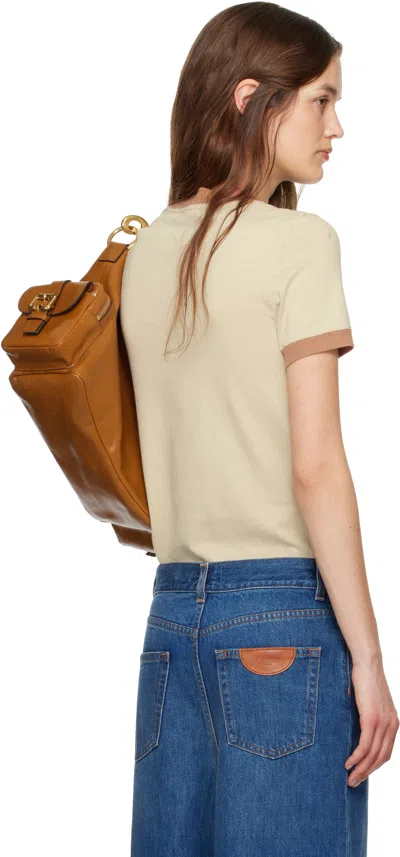 Chloé Rubber Print Logo Cotton T-shirt In Neutrals