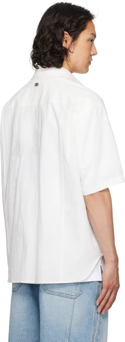 Solid Homme White Crinkled Shirt In 434w