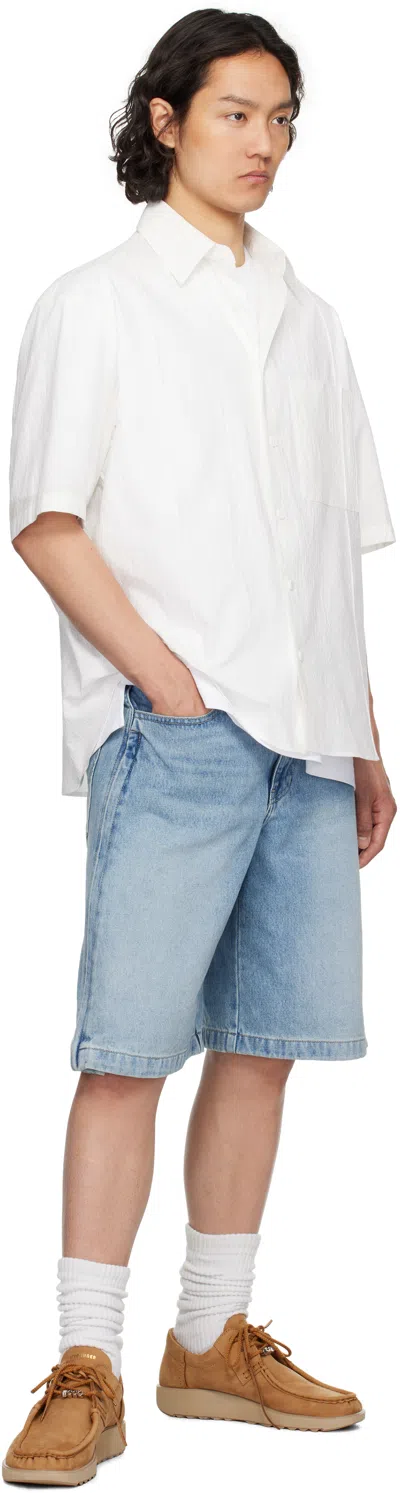 Solid Homme White Crinkled Shirt In 434w