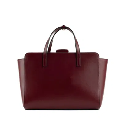 Hidesins Bordeaux Leather Bag Flap M In Red