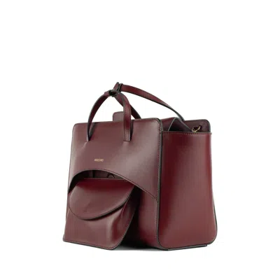 Hidesins Bordeaux Leather Bag Flap M In Red