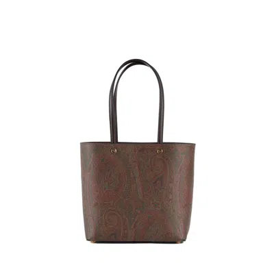 Etro Essential Medium Bag With Clutch In Brown