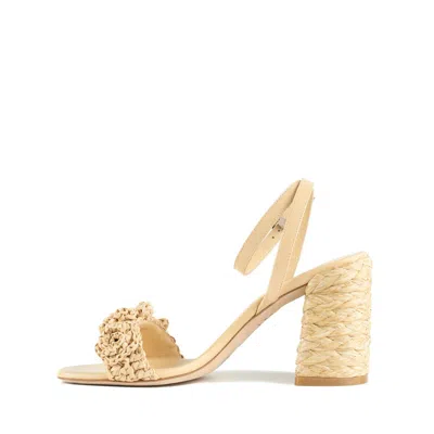 Stuart Weitzman Magnolia Block Heel In Natural In Yellow