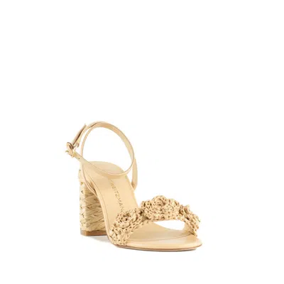 Stuart Weitzman Magnolia Block Heel In Natural In Yellow