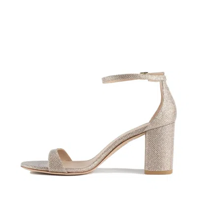Stuart Weitzman Woman Sandals Platinum Size 6.5 Textile Fibers In Gray