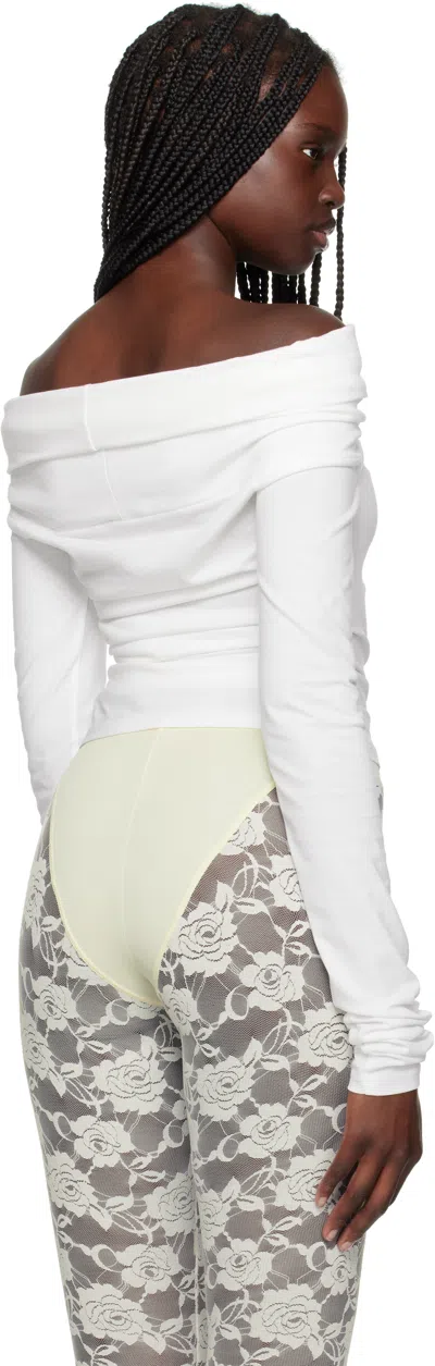 Vaquera White Cold Shoulder Top In White