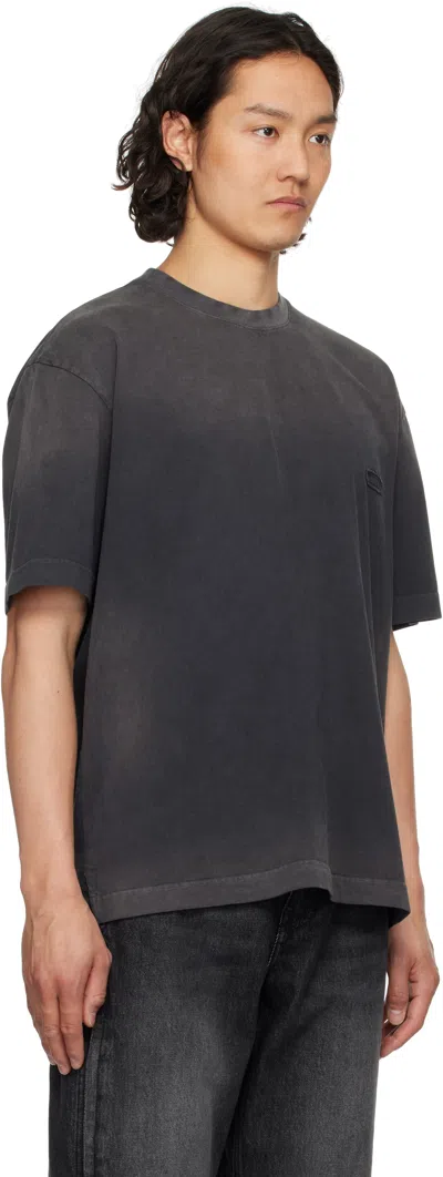 Solid Homme Black Dyeing Back Logo T-shirt In 619b