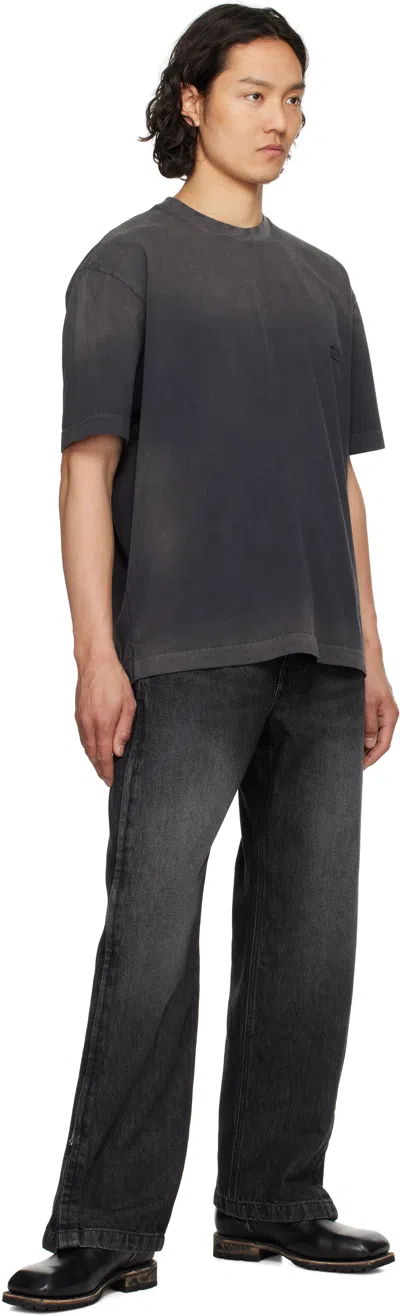 Solid Homme Black Dyeing Back Logo T-shirt In 619b