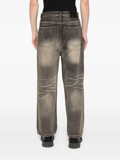 Ground Zero Whiskering-effect Jeans In Grey