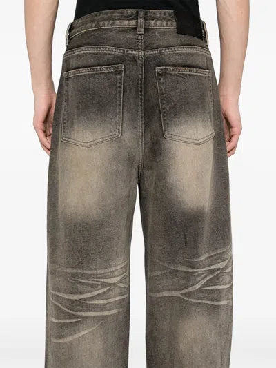 Ground Zero Whiskering-effect Jeans In Grey