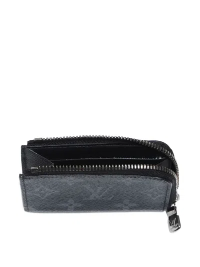 Pre-owned Louis Vuitton 2020s Monogram Eclipse Wallet In Black