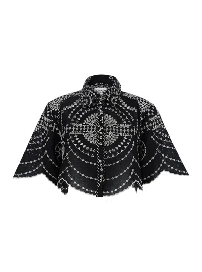 Charo Ruiz Short-sleeved Blouse In Black