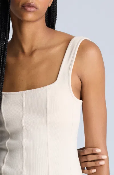 Kenneth Cole Seam Detailed Knit Midi Dress With Front Slit In Multicolor
