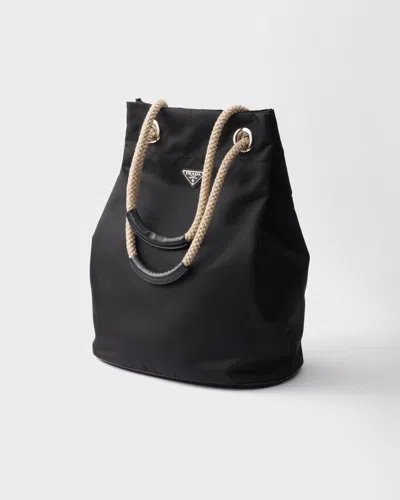 Prada Medium Mariner Re-nylon Bucket Bag In Black