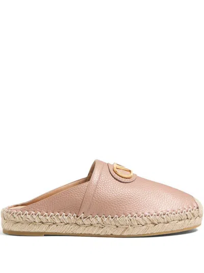 Valentino Vlogo Signature Grainy Leather Mule In Pink